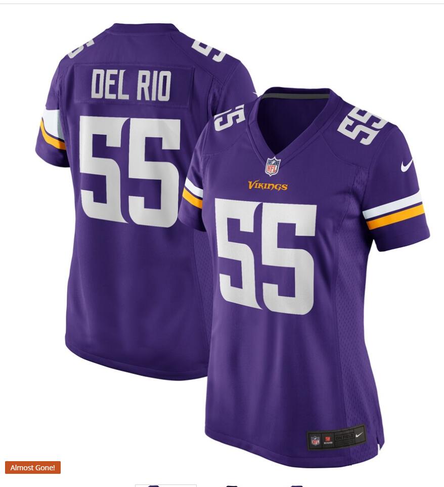 Men's Minnesota Vikings Retired Player #55 Jack Del Rio Nike Purple Vapor Untouchable Limited Jersey 
