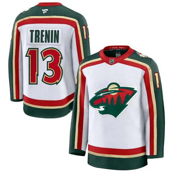  Men's Minnesota Wild #13 Yakov Trenin Fanatics White 25th Anniversary Premium Jersey 