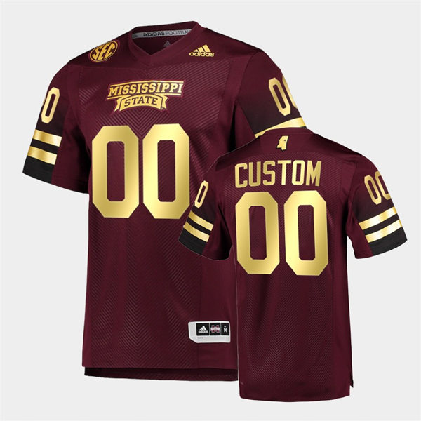  Men's Mississippi State Bulldogs Custom Maroon Special Game Premier Football Jersey 