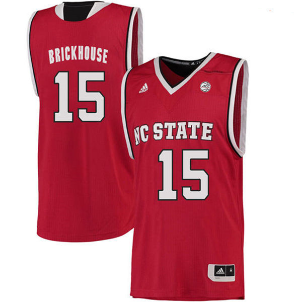  Men's NC State Wolfpack Chris Brickhouse 15 College Basketball Jersey - Red