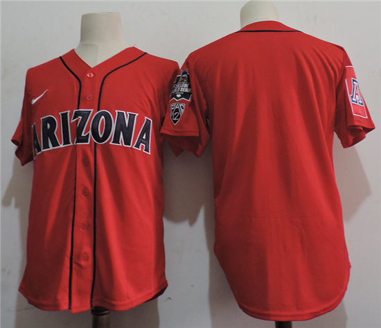  Men's NCAA Arizona Wildcats Red Customized College Baseball Jersey 
