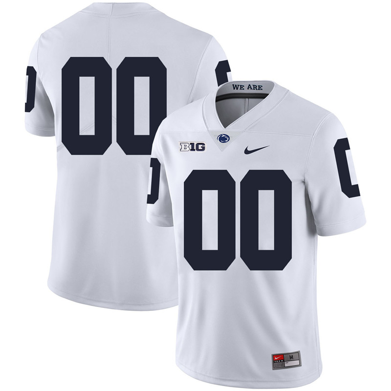  Men's NCAA Penn State Nittany Lions Big 10 Nike White Personalized College Football Jerseys 