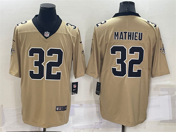  Men's New Orleans Saints #32 Tyrann Mathieu Nike Gold Inverted Legend Jersey 