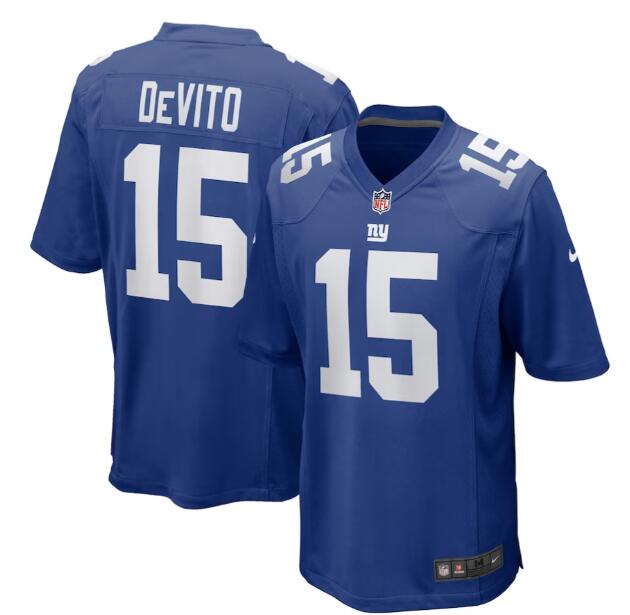  Men's New York Giants #15 Tommy DeVito Nike Royal Team Color Vapor Untouchable Limited Jersey 