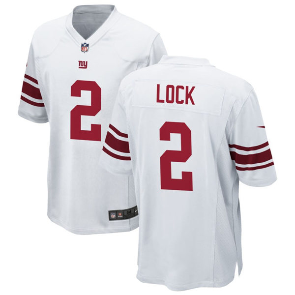  Men's New York Giants #2 Drew Lock Nike White Limited Jersey 