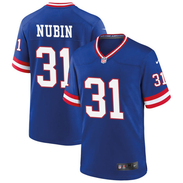  Men's New York Giants #31 Tyler Nubin Nike Royal Classic Limited Jersey 