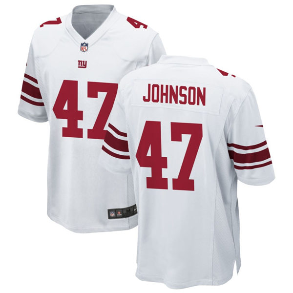  Men's New York Giants #47 Theo Johnson Nike White Vapor Untouchable Limited Jersey 