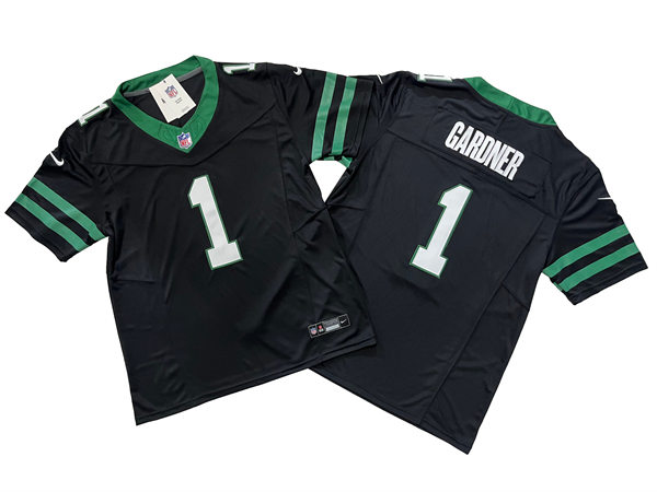 Men's New York Jets #1 Sauce Gardner Nike Black Alternate Legacy Game Jersey 