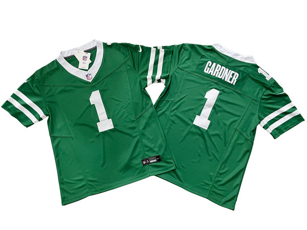  Men's New York Jets #1 Sauce Gardner Nike Green Legacy Game Jersey 