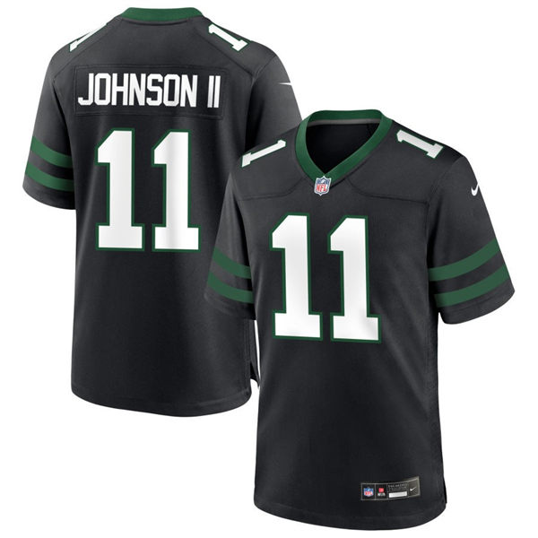  Men's New York Jets #11 Jermaine Johnson II Nike Black Alternate Legacy Game Jersey 