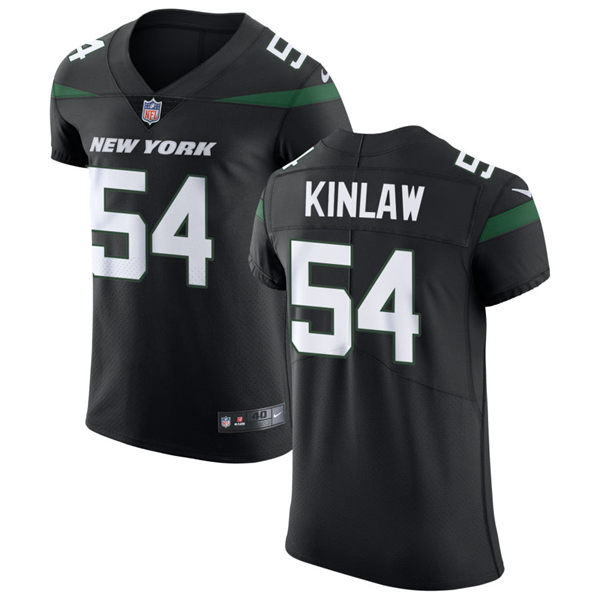  Men's New York Jets #54 Javon Kinlaw Nike Stealth Black Alternate Limited Jersey 