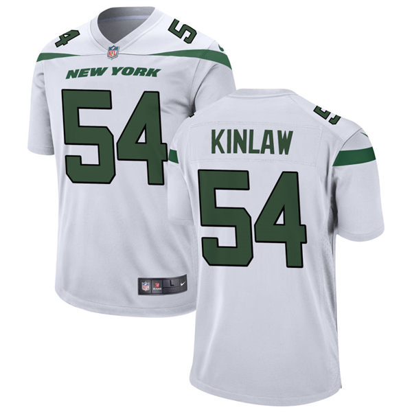  Men's New York Jets #54 Javon Kinlaw Nike White Vapor Limited Jersey 