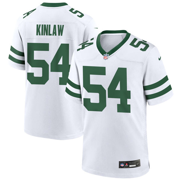  Men's New York Jets #54 Javon Kinlaw White Legacy Game Jersey 