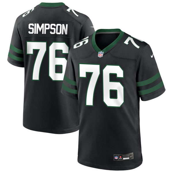  Men's New York Jets #76 John Simpson Nike Black Alternate Legacy Game Jersey 