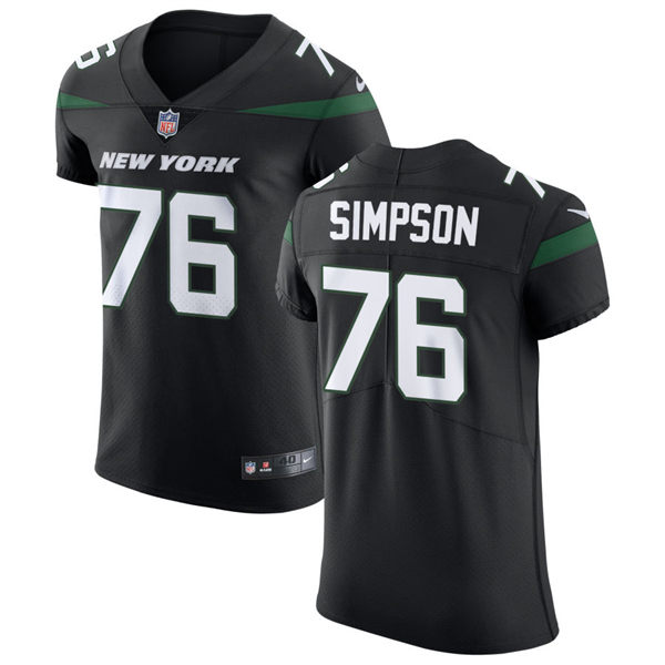  Men's New York Jets #76 John Simpson Nike Stealth Black Alternate Limited Jersey 