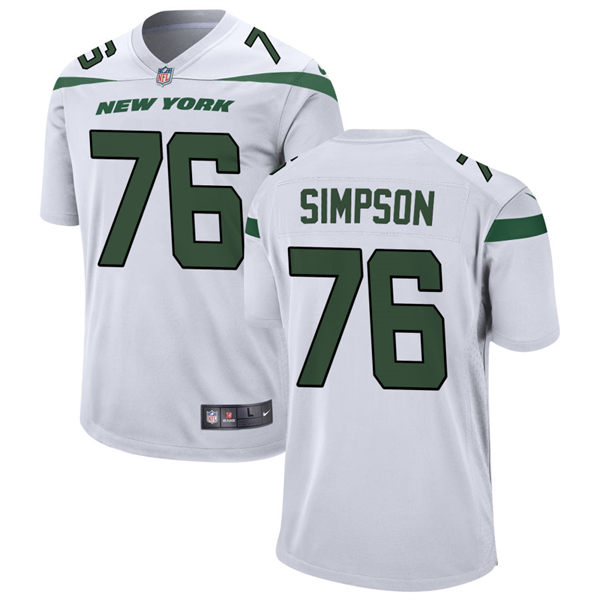  Men's New York Jets #76 John Simpson Nike White Vapor Limited Jersey 