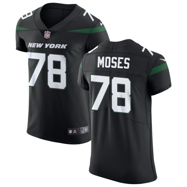  Men's New York Jets #78 Morgan Moses Nike Stealth Black Alternate Limited Jersey 