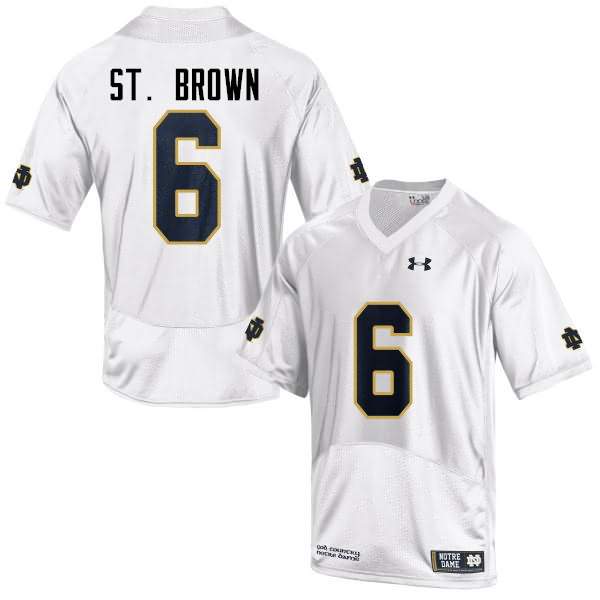  Men's Notre Dame Fighting Irish #6 Equanimeous St. Brown Under Armour White College Football Game Jersey