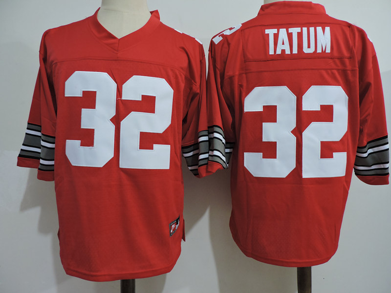  Men's Ohio State Buckeyes #32 Jack Tatum Red Throwback Jersey