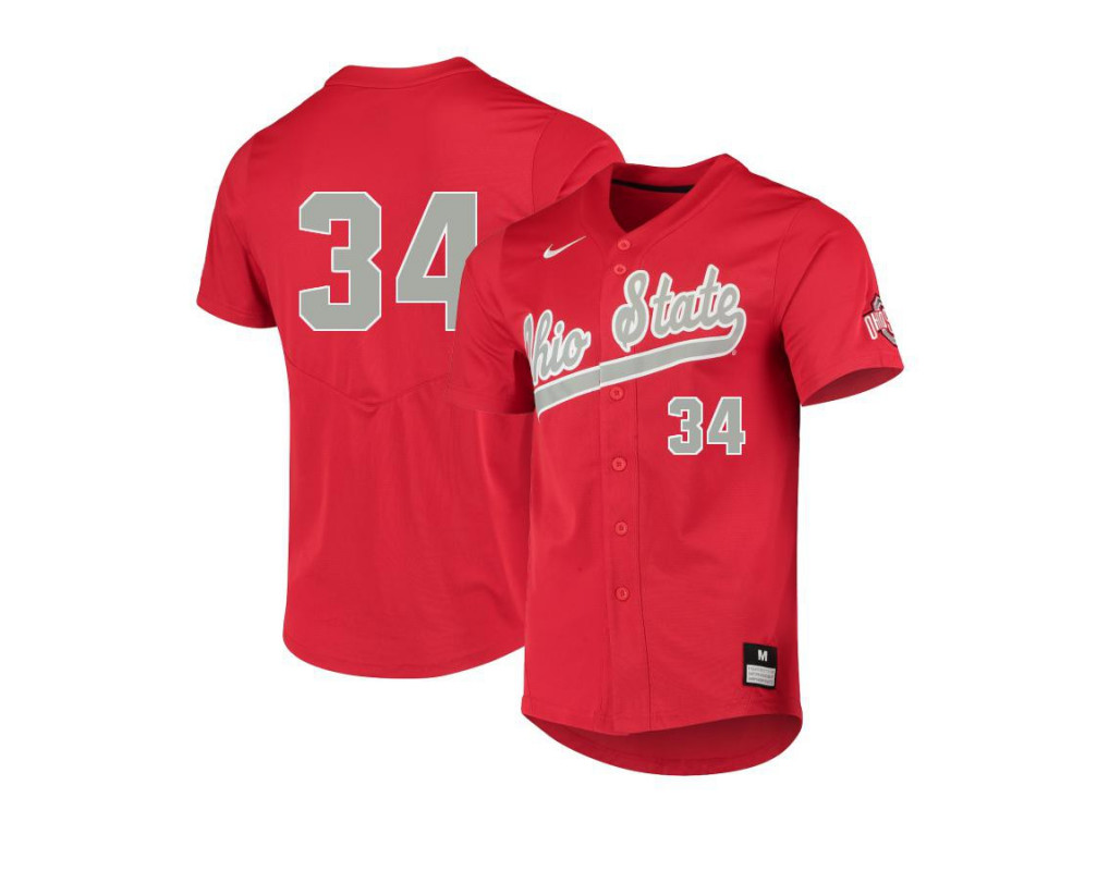  Men's Ohio State Buckeyes #34 Isaiah Coupet Nike Scarlet College Baseball Game Jersey