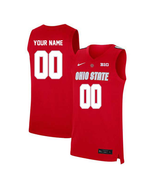  Men's Ohio State Buckeyes Custom Nike Scarlet 2020 College Basketball Jersey 