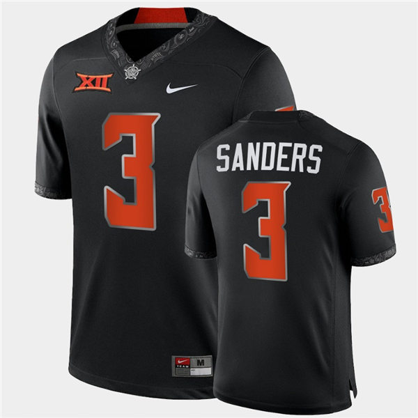  Men's Oklahoma State Cowboys #3 Spencer Sanders Nike Black College Football Jersey