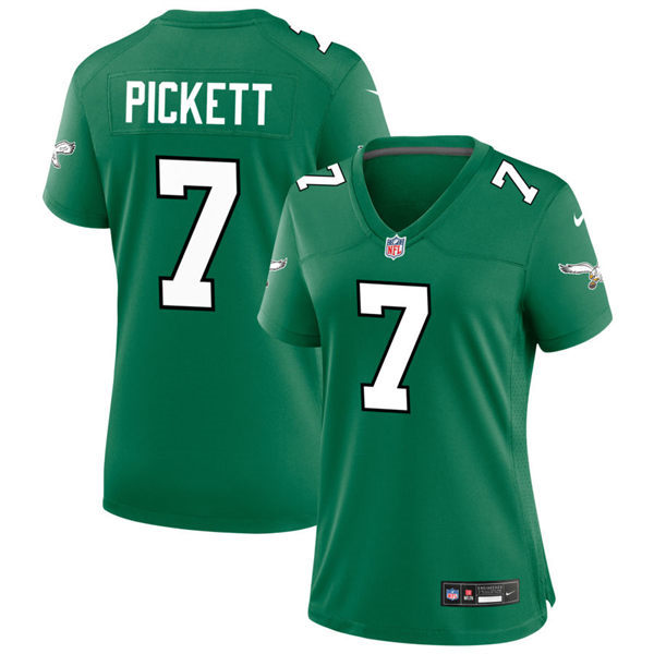  Men's Philadelphia Eagles #7 Kenny Pickett Nike Kelly Green Retro Jersey 