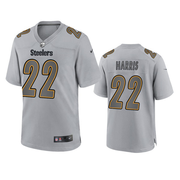  Men's Pittsburgh Steelers #22 Najee Harris Gray Atmosphere Fashion Game Jersey 