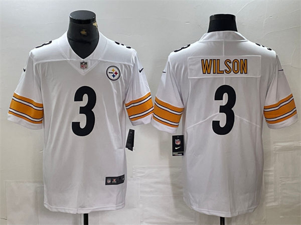  Men's Pittsburgh Steelers #3 Russell Wilson Nike White Vapor F.U.S.E. Limited Jersey 