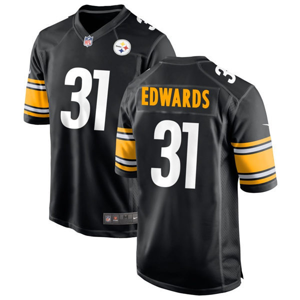  Men's Pittsburgh Steelers #31 Daijun Edwards Nike Black Vapor Limited Player Jersey 