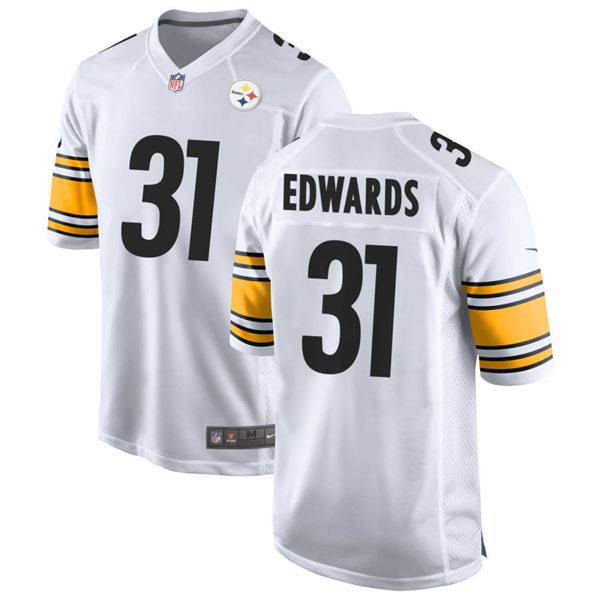  Men's Pittsburgh Steelers #31 Daijun Edwards Nike White Vapor Limited Player Jersey 