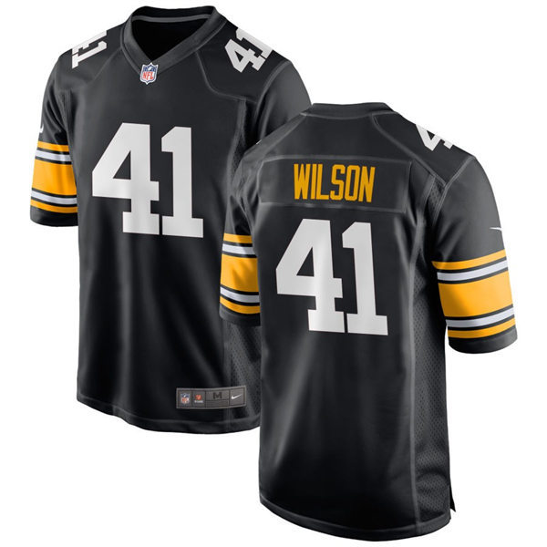  Men's Pittsburgh Steelers #41 Payton Wilson Nike Black Big Number Alternate Vapor Limited Jersey 