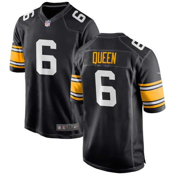  Men's Pittsburgh Steelers #6 Patrick Queen Nike Black Vapor F.U.S.E. Limited Jersey 