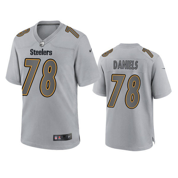  Men's Pittsburgh Steelers #78 James Daniels Gray Atmosphere Fashion Game Jersey 