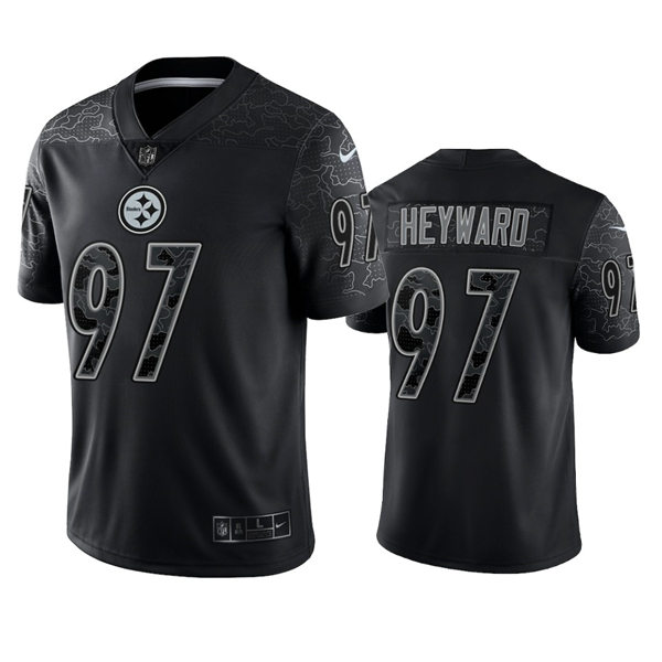  Men's Pittsburgh Steelers #97 Cameron Heyward Black Reflective Limited Jersey 
