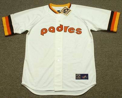  Men's San Diego Padres Custom 1980's Majestic Cooperstown Throwback Home Jersey 