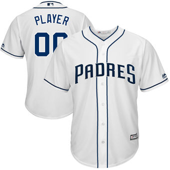  Men's San Diego Padres Majestic White 2017 Cool Base Custom Baseball Jersey 