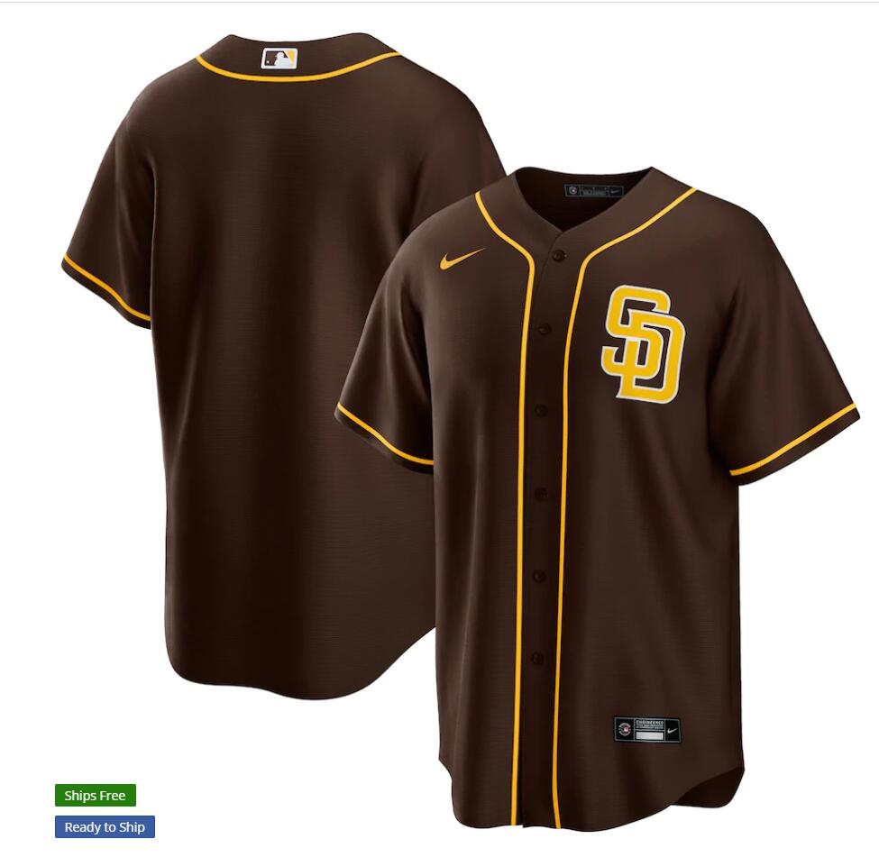  Men's San Diego Padres Nike Brown 2020 Spring Training Custom Jersey 