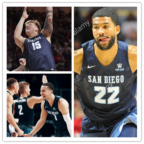  Men's San Diego Toreros Custom 2018 Navy Nike College Basketball Jersey 