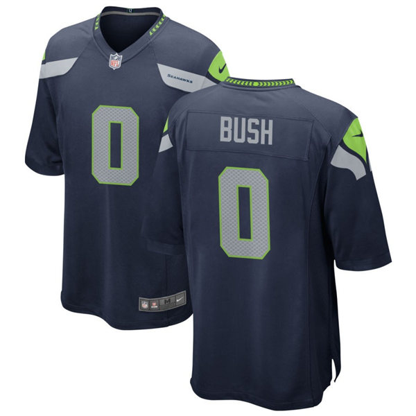  Men's Seattle Seahawks #0 Devin Bush Jr. Nike Navy Team Color Vapor Limited Jersey 