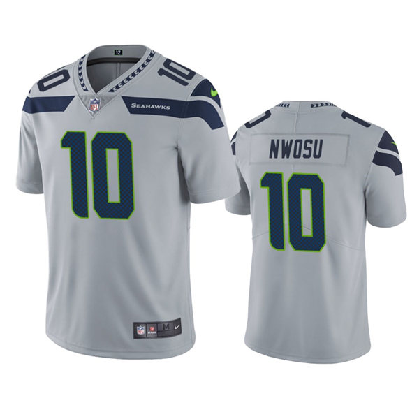  Men's Seattle Seahawks #10 Uchenna Nwosu Nike Gray Alternate Vapor Limited Jersey 