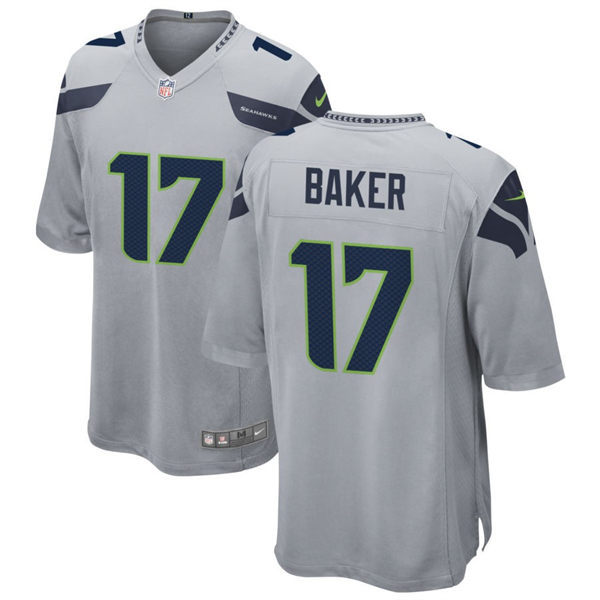  Men's Seattle Seahawks #17 Jerome Baker Nike Gray Alternate Vapor Limited Jersey 
