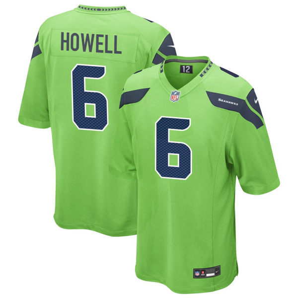  Men's Seattle Seahawks #6 Sam Howell Nike Neon Green Color Rush Limited Jersey 