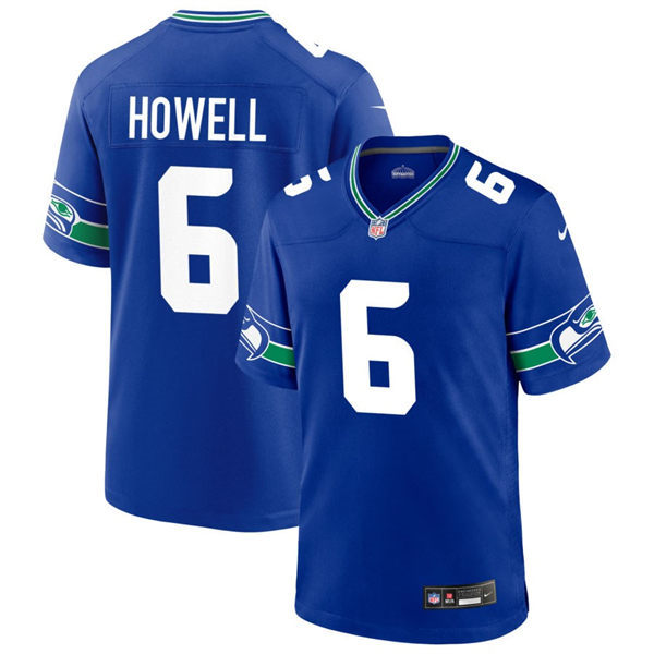  Men's Seattle Seahawks #6 Sam Howell Royal Throwback F.U.S.E. Limited Jersey 
