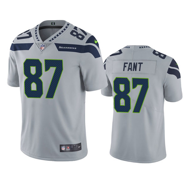  Men's Seattle Seahawks #87 Noah Fant Nike Gray Alternate Vapor Limited Jersey 