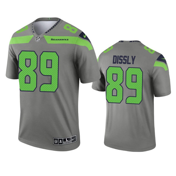  Men's Seattle Seahawks #89 Will Dissly Grey Nike Inverted Legend Jersey 
