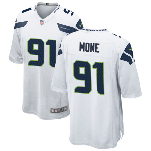  Men's Seattle Seahawks #91 Bryan Mone Nike White Vapor Limited Jersey 