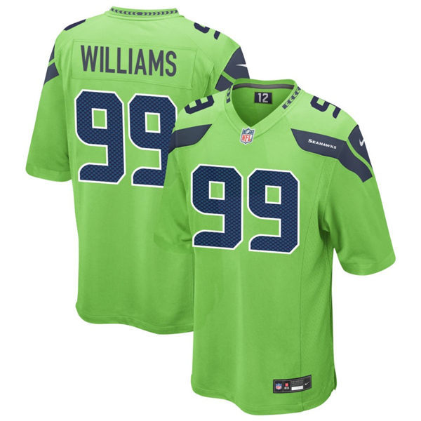  Men's Seattle Seahawks #99 Leonard Williams Nike Neon Green Color Rush Limited Jersey 