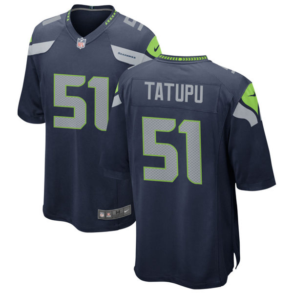  Men's Seattle Seahawks Retired Player #51 Lofa Tatupu Nike Navy Team Color Vapor Limited Jersey 