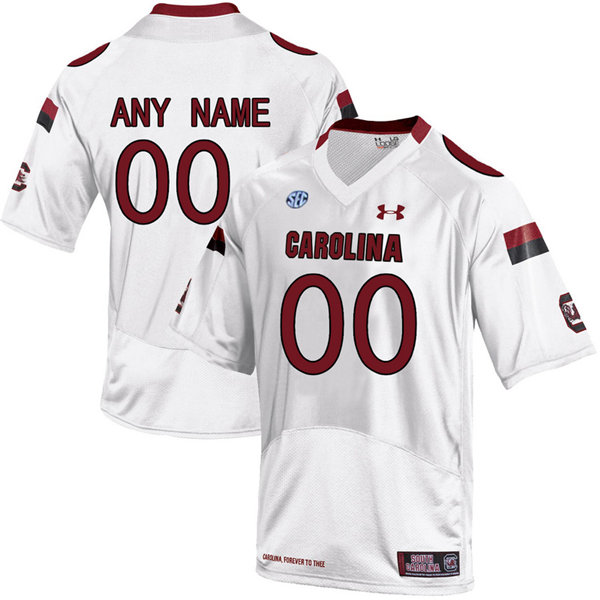  Men's South Carolina Gamecocks Custom 2017 White Under Armour NCAA Football Jersey 